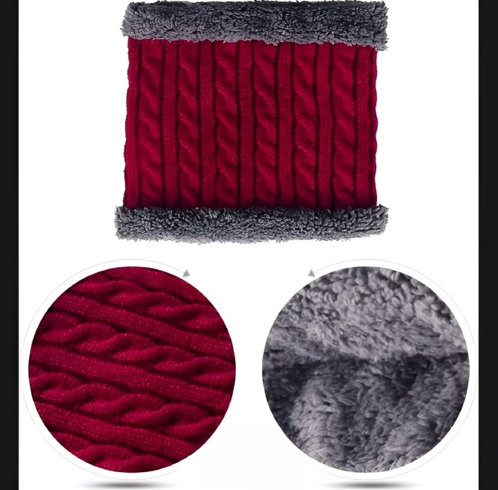 Ultra-Warm Fleece Beanie Hat & Neck Cover – 2-Piece Winter Set