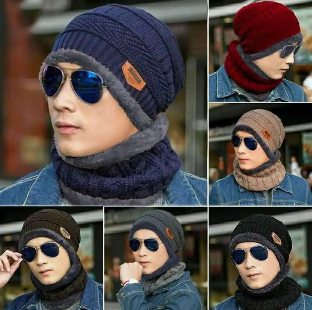 Ultra-Warm Fleece Beanie Hat & Neck Cover – 2-Piece Winter Set