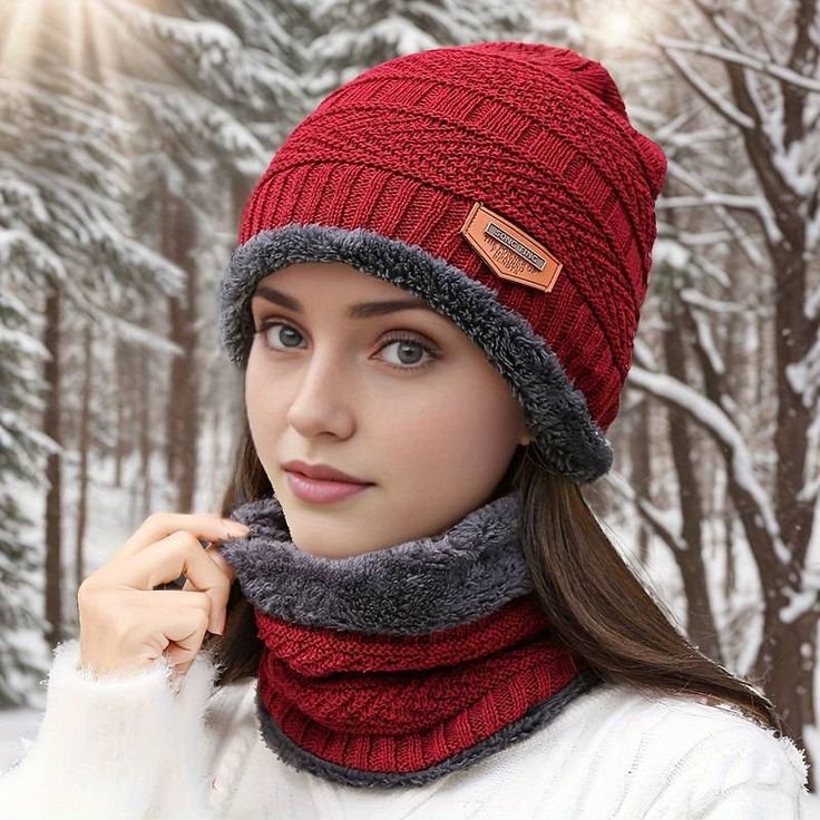 Ultra-Warm Fleece Beanie Hat & Neck Cover – 2-Piece Winter Set