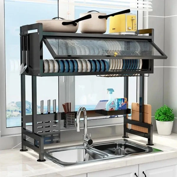 Metal Sink Dish Drying Cabinet Rack